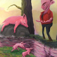 Pigs - Olivier Rigaud - 80x65cm, 2020